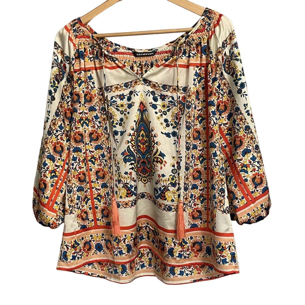 Anthropologie KAS Top Pullover Boho Tunic Peasant Blouse Womens XS EUC